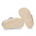 PLUMETI COTTON canvas little Mary Jane shoes espadrille style for babies.