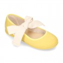 New SPRING SUMMER canvas Mary Jane shoes with ties closure with big bow.