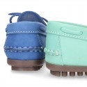 Nobuck leather Moccasin shoes with bows for toddler kids.