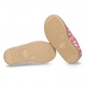 CHICKS print canvas little laces-up shoes espadrille style for kids.