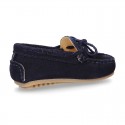 Suede leather Moccasin shoes with bows for little KIDS.