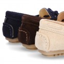 Suede leather Moccasin shoes with bows for little KIDS.