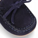 Suede leather Moccasin shoes with bows for little KIDS.