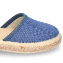 LINEN canvas espadrille shoes with buckle fastening.