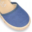 LINEN canvas espadrille shoes with buckle fastening.