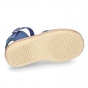LINEN canvas espadrille shoes with buckle fastening.