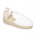 Cotton canvas girl espadrilles shoes Valenciana style.