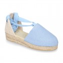 Cotton canvas girl espadrilles shoes Valenciana style.