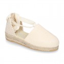 Cotton canvas girl espadrilles shoes Valenciana style.