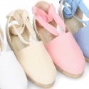 Cotton canvas girl espadrilles shoes Valenciana style.