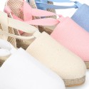 Cotton canvas girl espadrilles shoes Valenciana style.