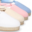 Cotton canvas girl espadrilles shoes Valenciana style.