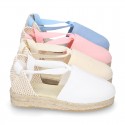 Cotton canvas girl espadrilles shoes Valenciana style.