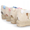 Cotton canvas girl espadrilles shoes Valenciana style.