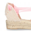 Cotton canvas girl espadrilles shoes Valenciana style.