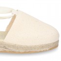 Cotton canvas girl espadrilles shoes Valenciana style.