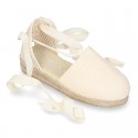 Cotton canvas girl espadrilles shoes Valenciana style.