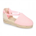 Cotton canvas girl espadrilles shoes Valenciana style.