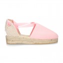 Cotton canvas girl espadrilles shoes Valenciana style.