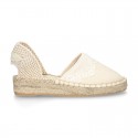 Cotton Canvas CEREMONY espadrille shoes with ties and lace design.