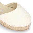 Lace Cotton Canvas CEREMONY espadrille shoes with buckle fastening.