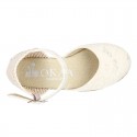 Lace Cotton Canvas CEREMONY espadrille shoes with buckle fastening.