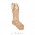 PERLE OPENWORK KNEE-HIGH SOCKS WITH BOW BY CONDOR.