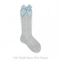 PERLE OPENWORK KNEE-HIGH SOCKS WITH BOW BY CONDOR.