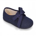 LINEN canvas Little Laces up shoes with ties closure for little kids.