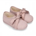 LINEN canvas Little Laces up shoes with ties closure for little kids.