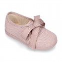 LINEN canvas Little Laces up shoes with ties closure for little kids.