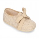 LINEN canvas Little Laces up shoes with ties closure for little kids.