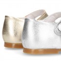 METAL Classic Nappa Leather little Mary Jane shoes with button.