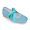 New SOFT SUEDE leather little Mary Jane shoes angel style in seasonal colors.