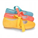 New SOFT SUEDE leather little Mary Jane shoes angel style in seasonal colors.