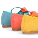 New SOFT SUEDE leather little Mary Jane shoes angel style in seasonal colors.