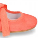 New SOFT SUEDE leather little Mary Jane shoes angel style in seasonal colors.