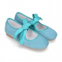 New SOFT SUEDE leather little Mary Jane shoes angel style in seasonal colors.