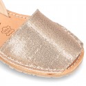 EXTRA SOFT leather Menorquina sandals with rear strap and sequins design.