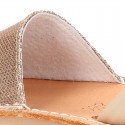 EXTRA SOFT leather Menorquina sandals with rear strap and sequins design.