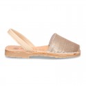 EXTRA SOFT leather Menorquina sandals with rear strap and sequins design.