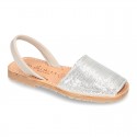 EXTRA SOFT leather Menorquina sandals with rear strap and sequins design.