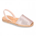 EXTRA SOFT leather Menorquina sandals with rear strap and sequins design.