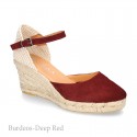 Classic Suede leather wedge sandals espadrille shoes .