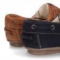 Suede leather Moccasin shoes with VELCRO STRAP closure design.