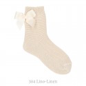 GARTER STITCH SHORT SOCKS WITH BOW BY CONDOR.