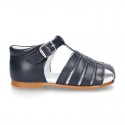 Nappa leather little Sandal shoes with buckle fastening.