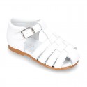 Nappa leather little Sandal shoes with buckle fastening.