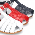 Nappa leather little Sandal shoes with buckle fastening.