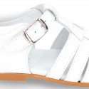 Nappa leather little Sandal shoes with buckle fastening.